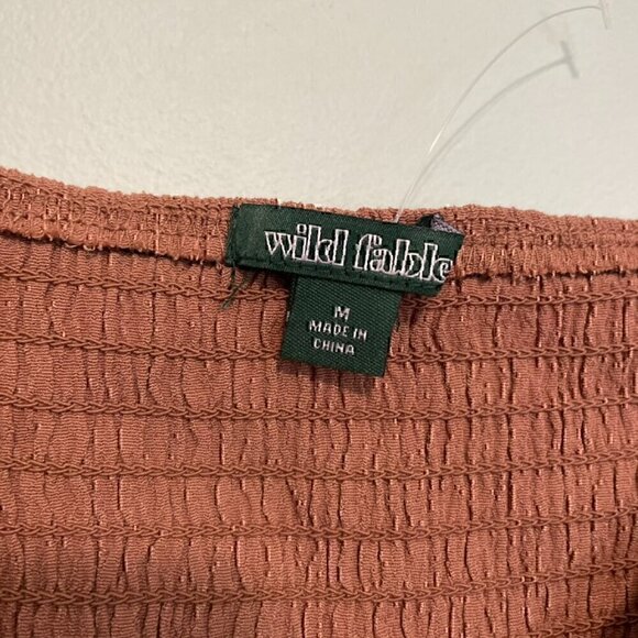 WILD FABLE Long Sleeve Lace Bustier Top Mauve Pink Brown Y2K 90s Cropped Crop M - Picture 6 of 13